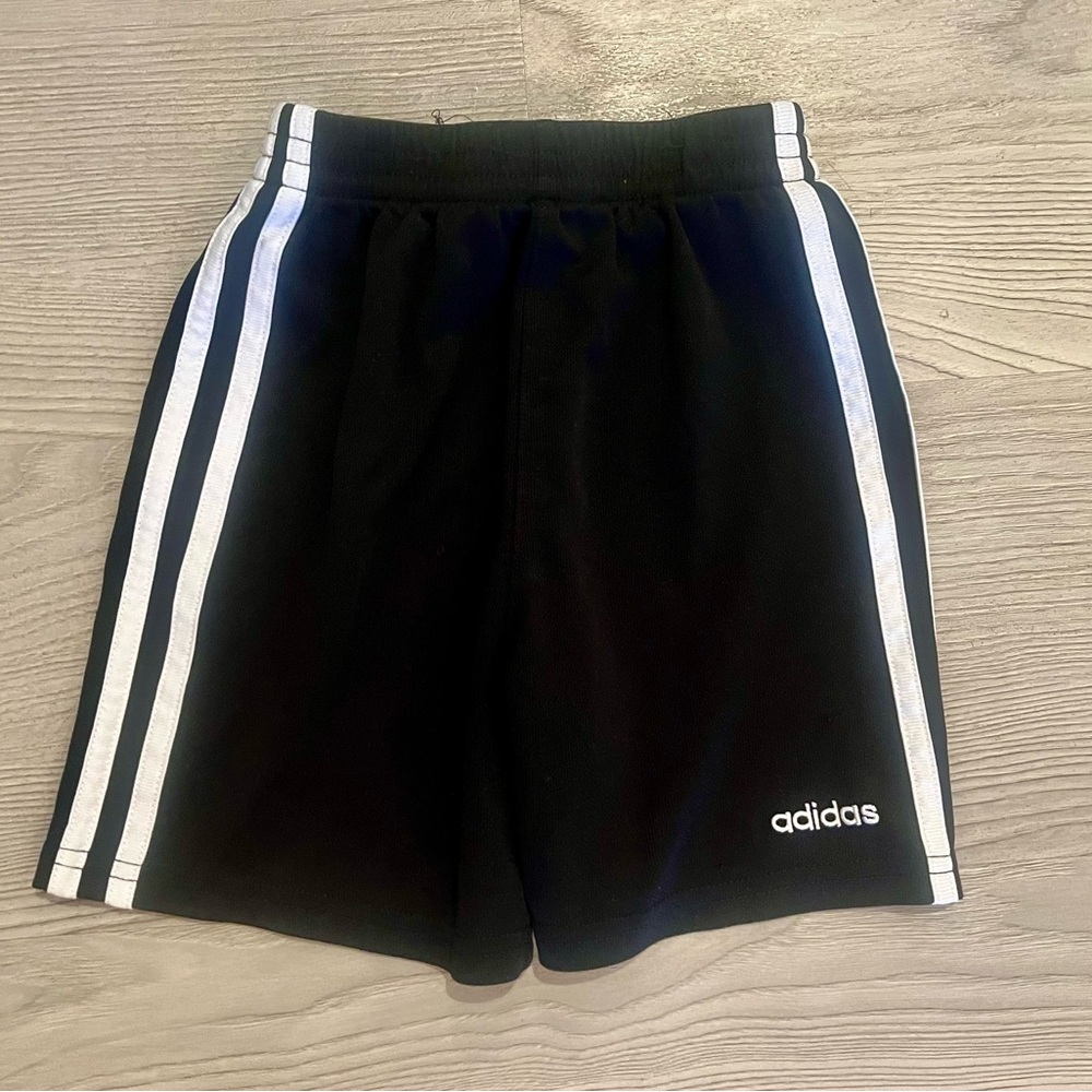 Adidas Boys Black and White Athletic Shorts